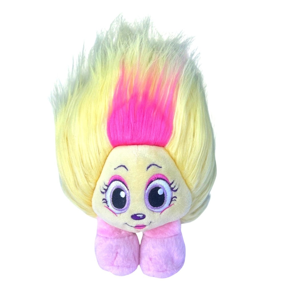 Zuru Shnooks Yellow Pink Wild Hair Plush Toy Small Stuffed Animal Yellow Pink